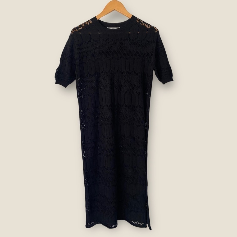 Coin 1804 Black Knit Swimsuit Coverup